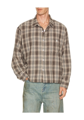 DRMERS CLUB Flannel Shirt in Black. Size S. Also in M, L, XL/1X.