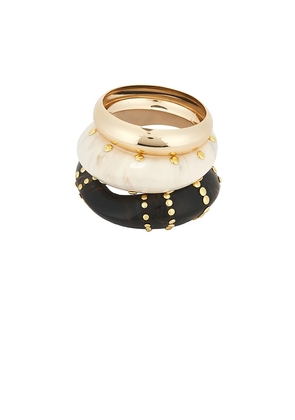 Epifene Studded Bangles Set Of 3 in Metallic Gold,Brown.