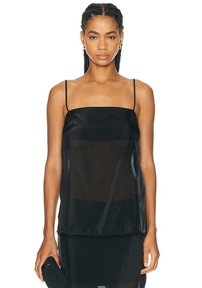 SANS FAFF Cove Silk Top in Black - Black. Size M (also in XS, S, L).