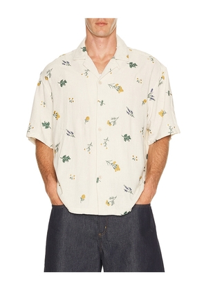 Bound Botanic Shirt in Cream. Size S. Also in M, L, XL/1X.