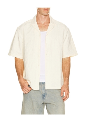 Bound Embroidered Ribeira Shirt in Cream. Size S. Also in M, L, XL/1X.