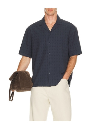 Bound Embroidered Ribeira Shirt in Blue. Size S. Also in M, L, XL/1X.