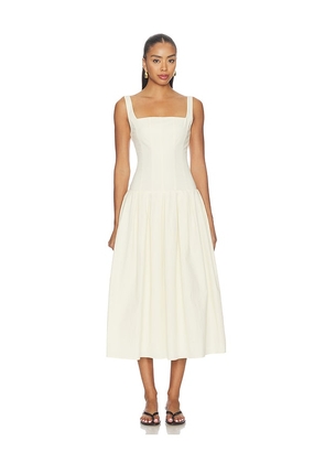 ALL THE WAYS Cypress Midi Dress in Ivory. Size XXS. Also in XS, S, M, L, XL.