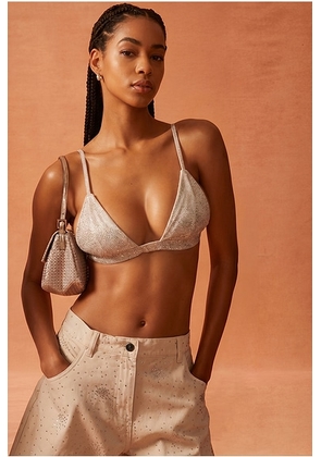 THE ATTICO for FWRD Bra Top in Light Grey - Cream. Size 42 (also in 38, 36, 40, 44).