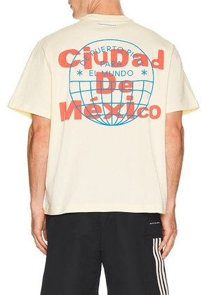 Adidas Originals Para x Bad Bunny DTMF Tour Merch Tee in Ciudad De Mexico Cream - Cream. Size XXL/2X (also in XS, S, M, L, XL/1X).