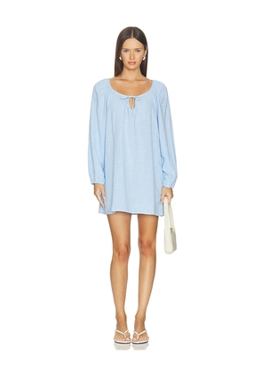 eberjey Linen Blend Short Dress in Blue. Size XS. Also in S, M, L, XL.