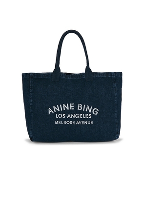 ANINE BING Leo Denim Tote Bag in Denim-Dark.