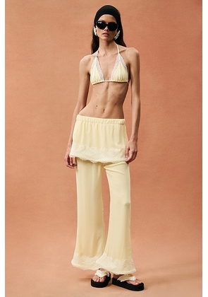 Rowen Rose for FWRD Peplum Pant in Yellow - Yellow. Size 36 (also in 34, 40).