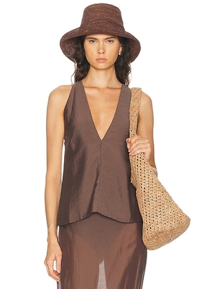 L'Academie Cecille Top in Mocha - Brown. Size S (also in XS, XXS, M, L, XL).
