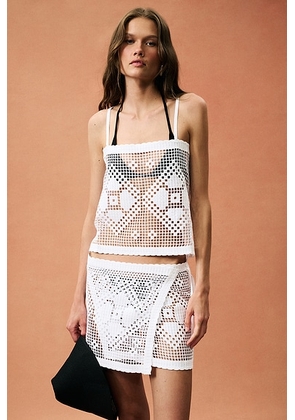 St. Agni for FWRD Geometric Crochet Wrap Skirt in White - White. Size M-L (also in XS-S).