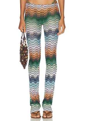 Missoni Flare Trouser in Multi Black  Green  & Orange - Green. Size 38 (also in 36).