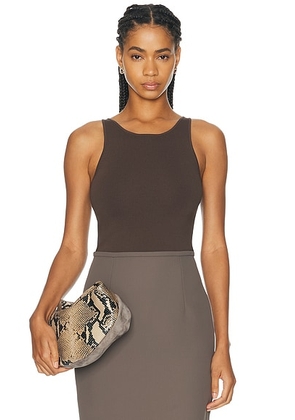 Toteme Classic Compact Knit Tank Top in Walnut - Brown. Size M (also in XS, S, L).