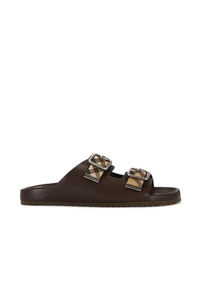 Burberry Urchin Leather Sandal in Mid Brown - Brown. Size 41 (also in 42, 43, 44, 45, 46).