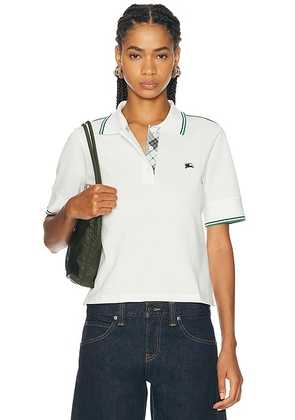 Burberry Billie Polo Top in Chalk - White. Size S (also in XS, M, L).