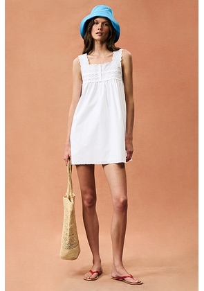 Posse for FWRD Ezra Shift Mini Dress in Vintage White - White. Size XL (also in S, XS, M, L).