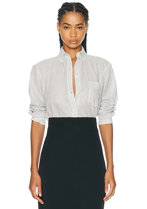 The Row Dalan Shirt in White  Blue  & Red - White. Size 2 (also in 6, 8).