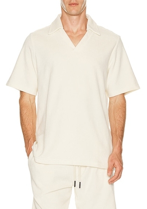 OAS Serif Polo in Cream - Cream. Size S (also in M, L, XL/1X).