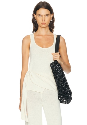 L'Academie Lilyann Drape Tank in Cream - Cream. Size XS (also in XXS, S, M, L, XL).