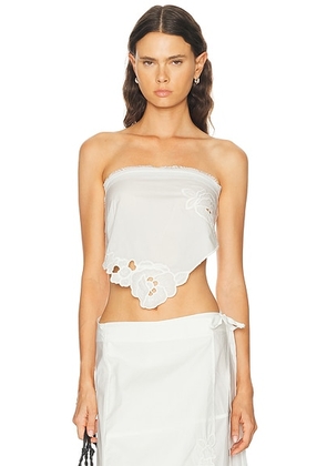 SIR. Klara Scarf Top in Ivory - Ivory. Size all.