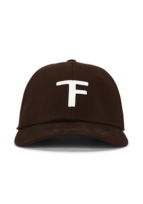 TOM FORD Canvas And Smooth Leather Hat in Medium Brown & Off White - Brown. Size M (also in S, L).