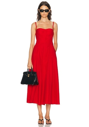 Ralph Lauren Collection Poplin Marigot Sleeveless Day Dress in Bright Red - Red. Size 2 (also in ).