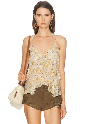 Isabel Marant Etoile Briara Tank Top in Light Yellow & Ecru - Lemon. Size 42 (also in 38, 34, 40).