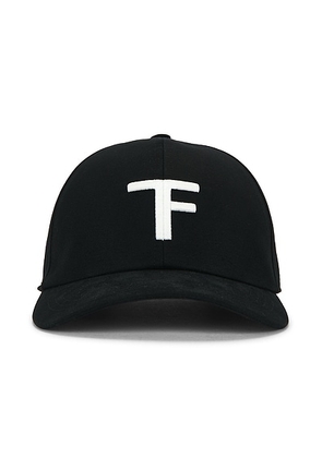 TOM FORD Canvas And Smooth Leather Cap in Black & Off White - Black. Size L (also in S, M, XL/1X).