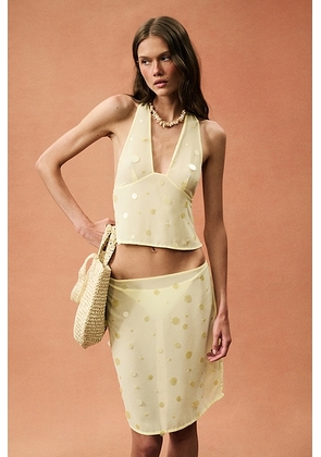 L'Academie for FWRD Zella Top in Butter Yellow - Yellow. Size XL (also in S, XXS, XS, M, L).