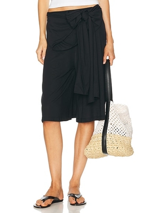Toteme Tie Waist Jersey Short in Black - Black. Size S (also in M, L).