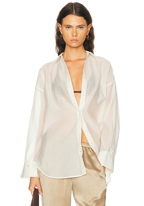 By Malene Birger Derris Soft Organza Top in Soft White - White. Size 38 (also in 40, 42).
