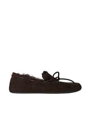 The Row Lucca Slipper in Lacquer Brown - Brown. Size 37 (also in 36).