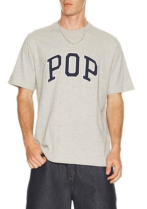 Pop Trading Company Arch Tee in Grey Heather - Grey. Size L (also in XL/1X).