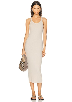 Enza Costa Military Rib Slim Tank Dress in Flax - Neutral. Size XL (also in XS, S, M, L).