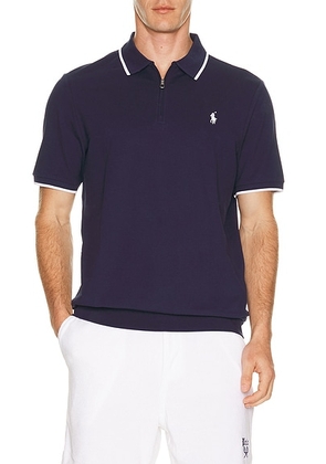 Polo Ralph Lauren Short Sleeve Half Zip Polo in Newport Navy - Blue. Size XXL/2X (also in S, M, L, XL/1X).