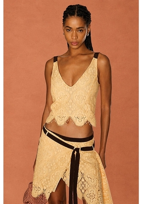 THE ATTICO for FWRD Lace Top in Apricot. Size 40 (also in 36).