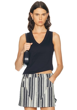 RENGGLI V-Neck Tank Top in Midnight - Navy. Size S (also in XS, M).