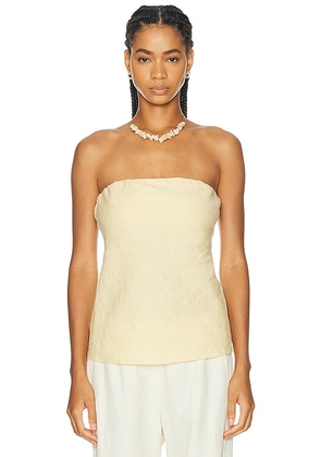DONNI. The Linen Tube Top in Butter - Yellow. Size S (also in XS, M, L, XL).