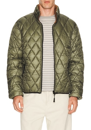 Pop Trading Company Quilted Reversible Jacket in Four Leaf Clover & Bison - Green. Size S (also in M, L).