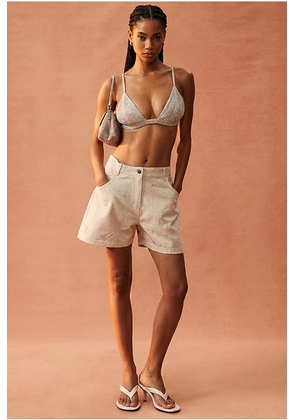 THE ATTICO for FWRD Short in Light Grey - Cream. Size 28 (also in 26, 24, 25, 27, 29, 30).