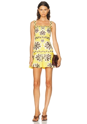 Alexis Saverine Dress in Sunlit Bloom - Yellow. Size L (also in XS, S, M).