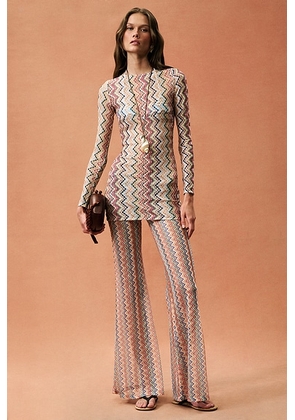 Missoni for FWRD Knit Flare Trouser in Multicolor - Purple,Orange. Size 42 (also in 36, 38, 40).