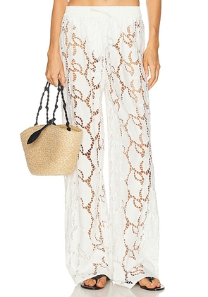 NICHOLAS Sandra Wide Leg Pant in Ivory - Ivory. Size 8 (also in 2, 4, 6).