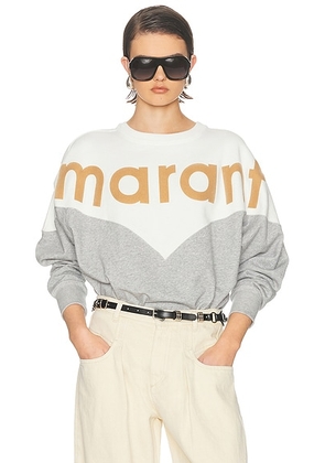 Isabel Marant Etoile Houston Sweatshirt in Off White & Light Grey - White,Light Grey. Size 40 (also in 38, 34, 36, 42).