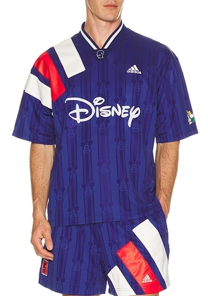 Adidas Originals x Brain Dead x Disney Football Jersey in Victory Blue - Blue. Size XS (also in S, M).