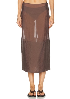 L'Academie Cecille Midi Skirt in Mocha - Brown. Size XS (also in XXS, S, M, L, XL).