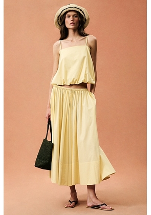 By Malene Birger for FWRD Pheo Maxi Skirt in Butter Yellow - Yellow. Size 42 (also in 38, 36, 40, 44).