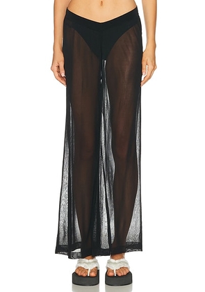 Tropic of C Sheer Palazzo Pant in Black - Black. Size L (also in XS, S, M).
