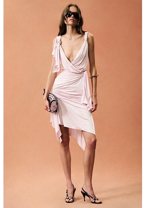 THE ATTICO for FWRD Cinched Mini Dress in Peach - Pink. Size 40 (also in 42).