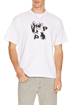 Pop Trading Company Catch Tee in White - White. Size M (also in XL/1X).