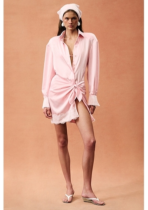 Rowen Rose for FWRD Oversized Raglan Shirt in Pink - Pink. Size XS (also in S, M, L).